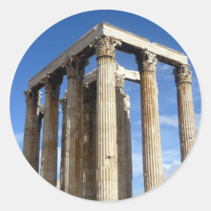 Sticker Rond temple zeus