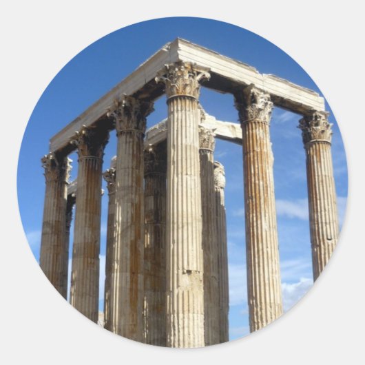 Sticker Rond temple zeus (Devant)