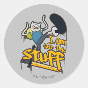 Sticker Rond Temps d'aventure Finn "Je Suis Dans Ce Genre De