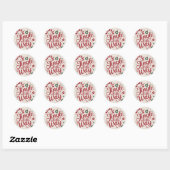 Sticker Rond Temps de Christmas (Feuille)