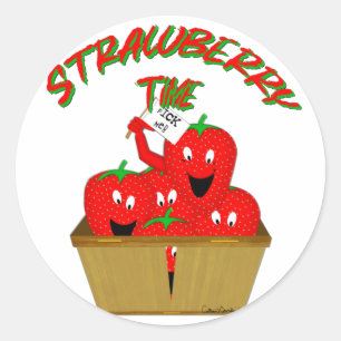 Sticker Rond Temps de la fraise !