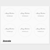 Sticker Rond temps de noël minimal simple ajouter votre texte (Feuille)