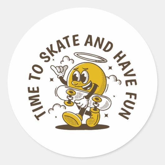 Sticker Rond Temps de patiner (Devant)