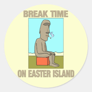 Sticker Rond Temps de pause sur l'île de Pâques