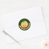 Sticker Rond Temps de pêche Peachy Fun Cartoon Cutie (Enveloppe)