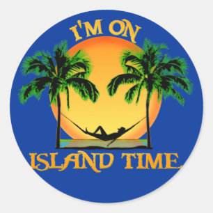 Sticker Rond Temps d'île