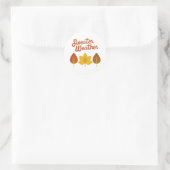 Sticker Rond Temps du Pull Feuilles Vintage (Sac)