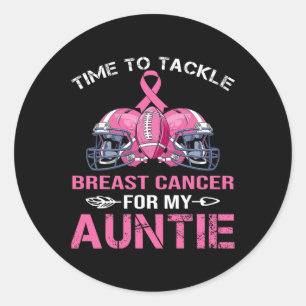 Sticker Rond Temps Totackle cancer du sein pour ma tante Footba