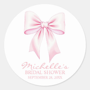 Sticker Rond Tendance aquarelle rose nœud coquette douche de ma