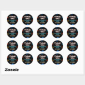 Sticker Rond Tendance de mème de graffiti 6 7 Six sept annivers (Feuille)