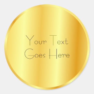 Sticker Rond Tendance Faux Or Métallisé Ajoutez Votre Texte