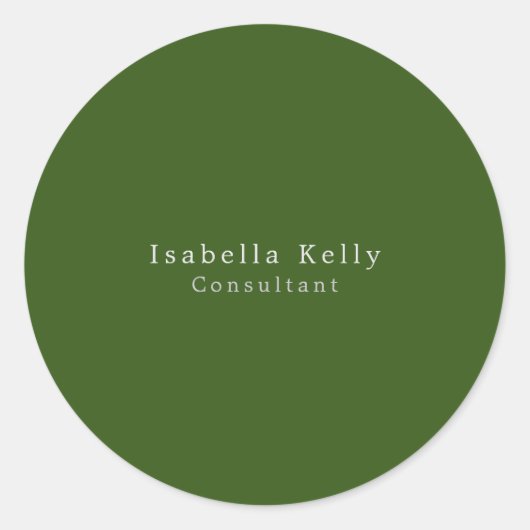 Sticker Rond Tendance Forêt Vert Couleur Plat Unique Design (Devant)