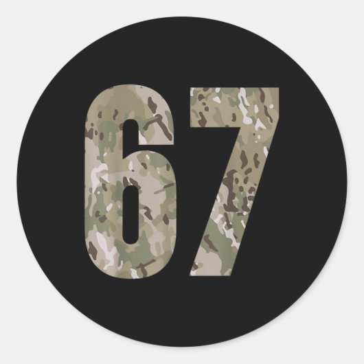 Sticker Rond Tendance Gen Alpha Six Seven 6 7 Meme Cam Multi Ca (Devant)