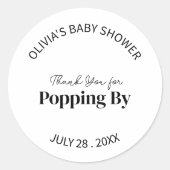 Sticker Rond Tendance Merci d'être passé Bébé Shower Mariée (Devant)