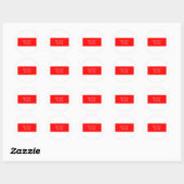 Sticker Rond Tendance Rouge Blanc Style Simple Simple Plaque Vo (Feuille)