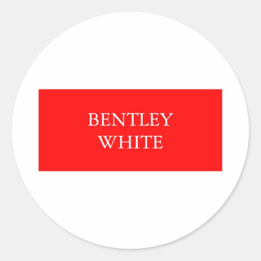 Sticker Rond Tendance Rouge Blanc Style Simple Simple Plaque Vo (Devant)
