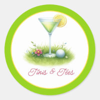 Tendance Vert & Gen Z Jaune Martini Golf Mariage