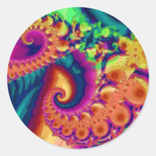 Sticker Rond Tendrils psychédéliques (Sticker)