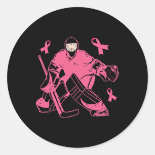 Sticker Rond Teneur de hockey rose Ruban de ruban Sensibilisati