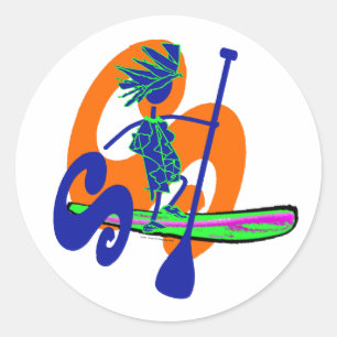 Sticker Rond Tenez la conception de surf de palette