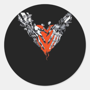 Sticker Rond Tenir le coeur classique