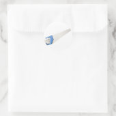 Sticker Rond Tenir une scie (Sac)