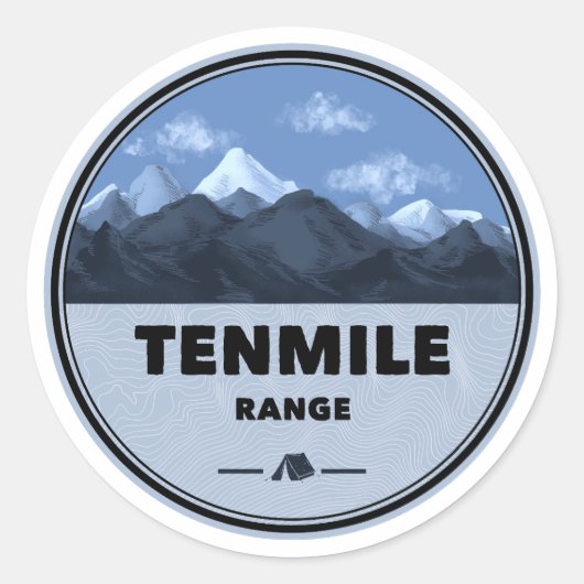 Sticker Rond Tenmile Range Colorado Camping (Devant)