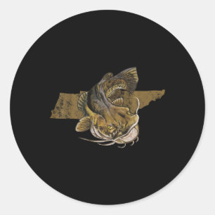 Sticker Rond Tennessee Catfish Pêche Catfish