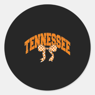 Sticker Rond Tennessee Coquette À damiers Bow Femmes Filles Enf