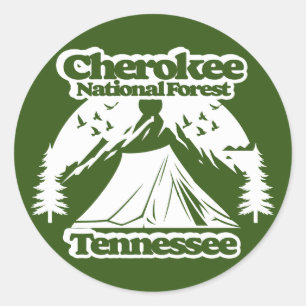 Sticker Rond Tennessee de la forêt nationale de Cherokee
