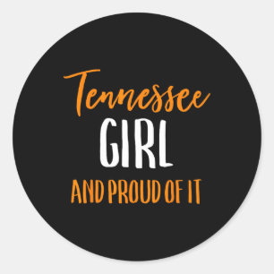 Sticker Rond Tennessee Girl Et Fier De Elle Femmes Football Vin