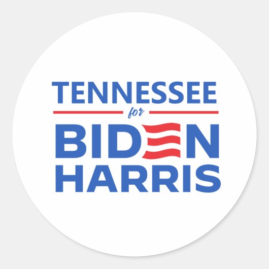 Sticker Rond Tennessee pour Biden Harris (Devant)