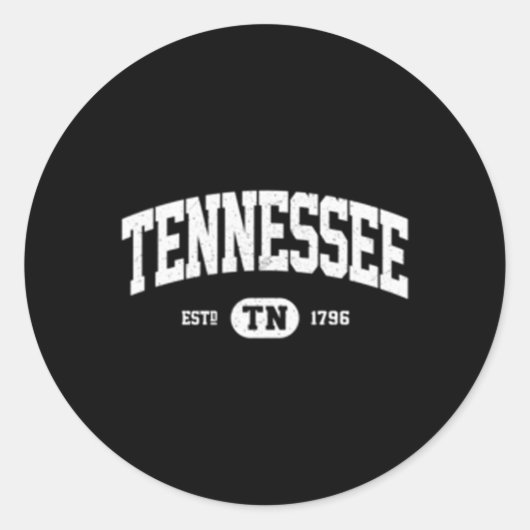 Sticker Rond Tennessee Tennessee Tn (Devant)