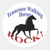 Sticker Rond Tennessee Walking Horses Rock! - Cheval Gaited (Devant)