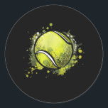 Sticker Rond Tennis Ball Sport and Tennis Lover Christmas<br><div class="desc">masques de tennis,  tennis merch,  tennis player,  sports,  tennis ball,  sport,  tennis racket,  tennis coach,  tennis amant,  cadeau,  ball,  raquette,  t-shirts récents</div>