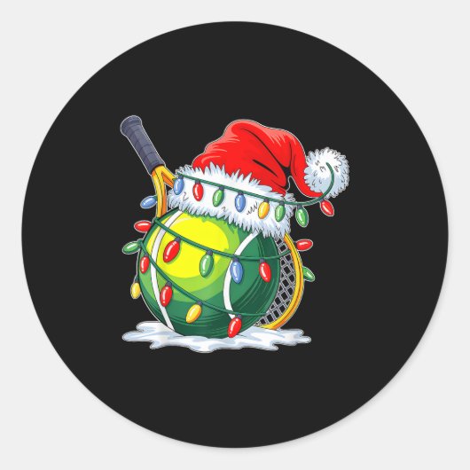 Sticker Rond Tennis de Noël Père Noël Xmas Squad (Devant)