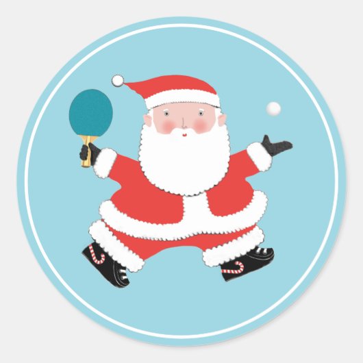 Sticker Rond Tennis de Table Noël (Devant)