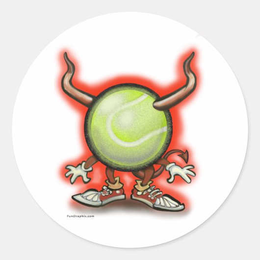 Sticker Rond Tennis Demon (Devant)