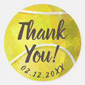 Sticker Rond Tennis Merci À Thème (Devant)