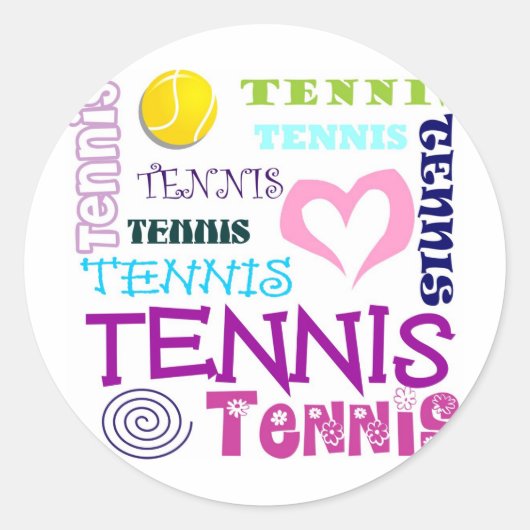 Sticker Rond Tennis répétitif (Devant)
