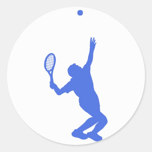 Sticker Rond Tennis royal bleu et blanc (Devant)