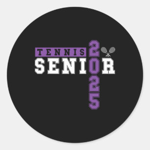 Sticker Rond Tennis Senior Night Tennis Senior 2025 Graduation
