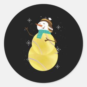 Sticker Rond Tennis Snowman Vibes d'hiver
