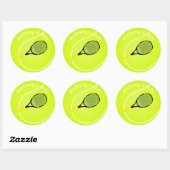 Sticker Rond Tennis soirée d'anniversaire (Feuille)