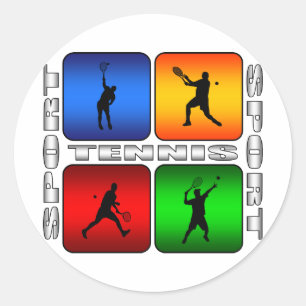 Sticker Rond Tennis spectaculaire (mâle)