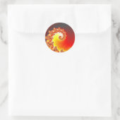 Sticker Rond Tentacle flamand - Art fractal (Sac)