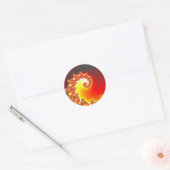 Sticker Rond Tentacle flamand - Art fractal (Enveloppe)