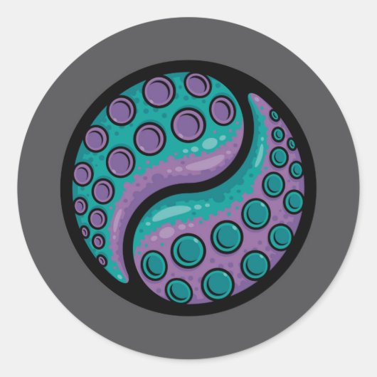 Sticker Rond Tentacle Yin Yang (Devant)