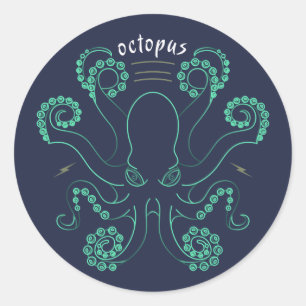Sticker Rond Tentacules de céphalopodes octopus