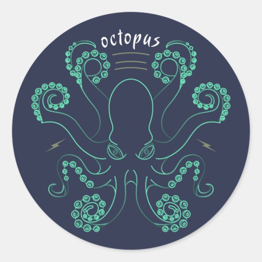 Sticker Rond Tentacules de céphalopodes octopus (Devant)